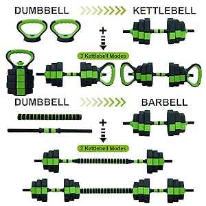 66lbs/88lbs Weight 4 in 1 Adjustable Kettlebell Set Dumbbell Set for GYM Home