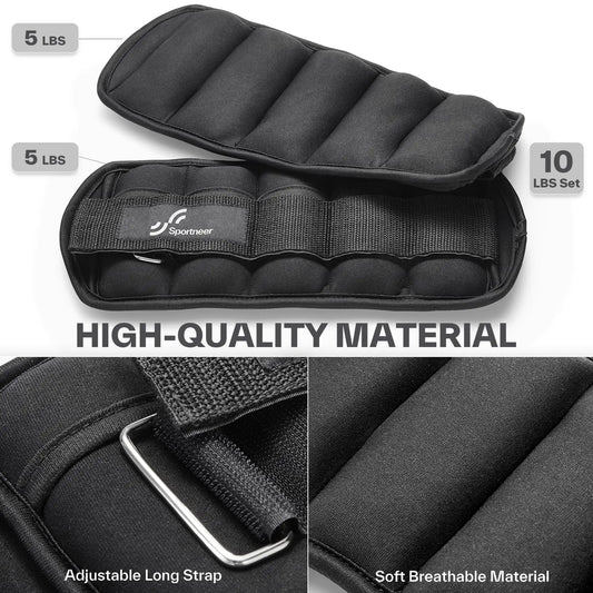Adjustable Ankle Weights 1Pair 10lb Leg Weight Straps for Women Men