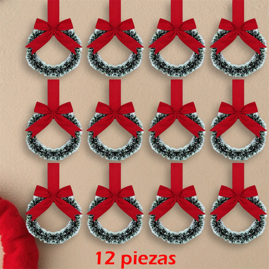 Small Christmas Wreath with Festive Red Bow