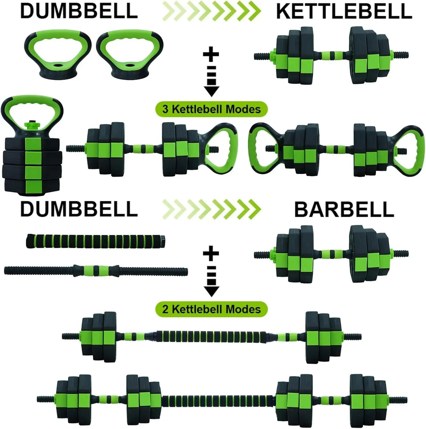 66lbs/88lbs Weight 4 in 1 Adjustable Kettlebell Set Dumbbell Set for GYM Home