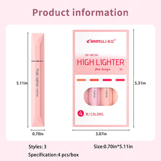 12 colorful highlighters, quick drying, not easy tor smudge