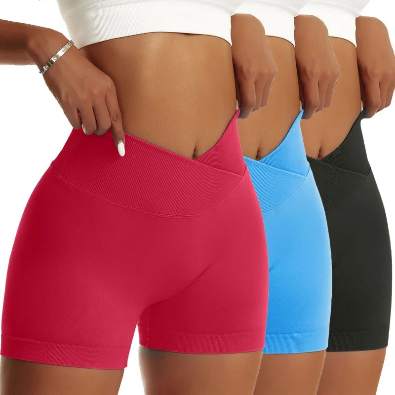 3 Pieces Women Solid Peach Pants Running, Biker, Yoga