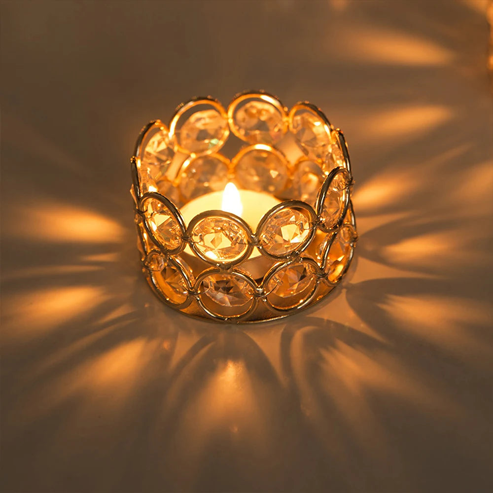 24PCS Crystal Gold Votives Candle Holder Elegant Decorative