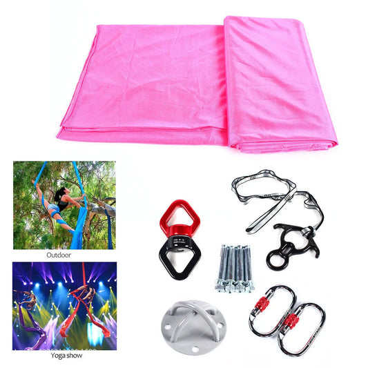 Aerial Silk Yoga Swing Hammock Pilates w/ Carabiner Kit