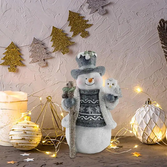 Snowman Figurines Indoor Christmas Ornaments for Holiday