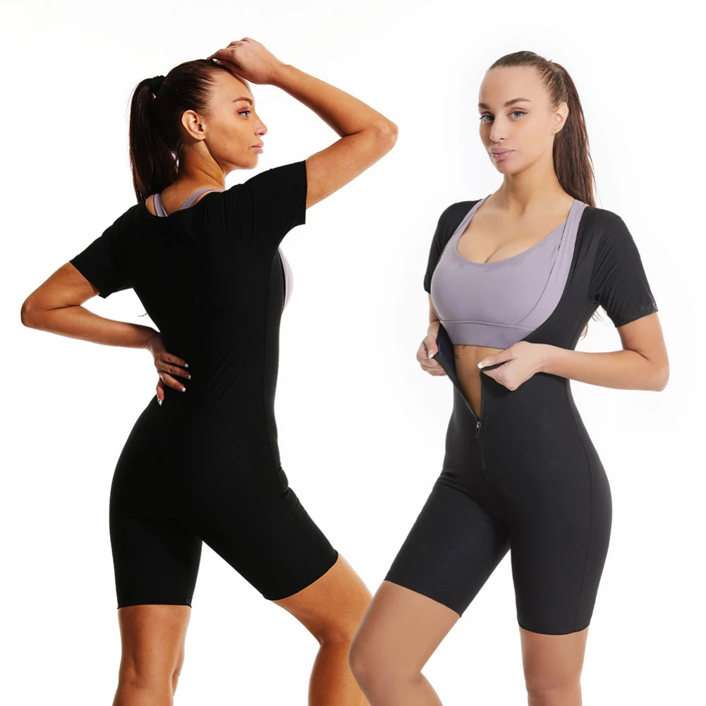 3-in-1 Zipper Body Shaping Sauna Suit For Women,