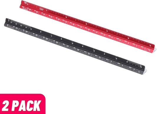 6 Inch, 2 Pack, Pocket Size Ruler, Small Architectural Scale