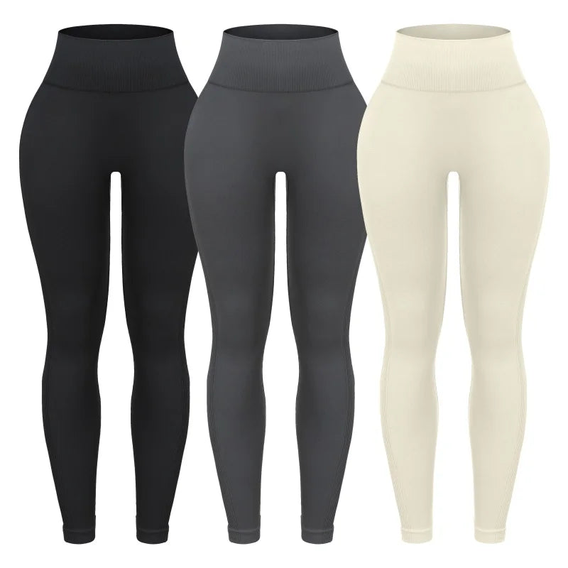 3 Piece Workout Leggings Sets for Women High Waisted