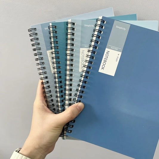 4pcs Gradient Blue A5 Spiral Notebooks,80sheets/160Pages Each, Semi-Gloss Finish