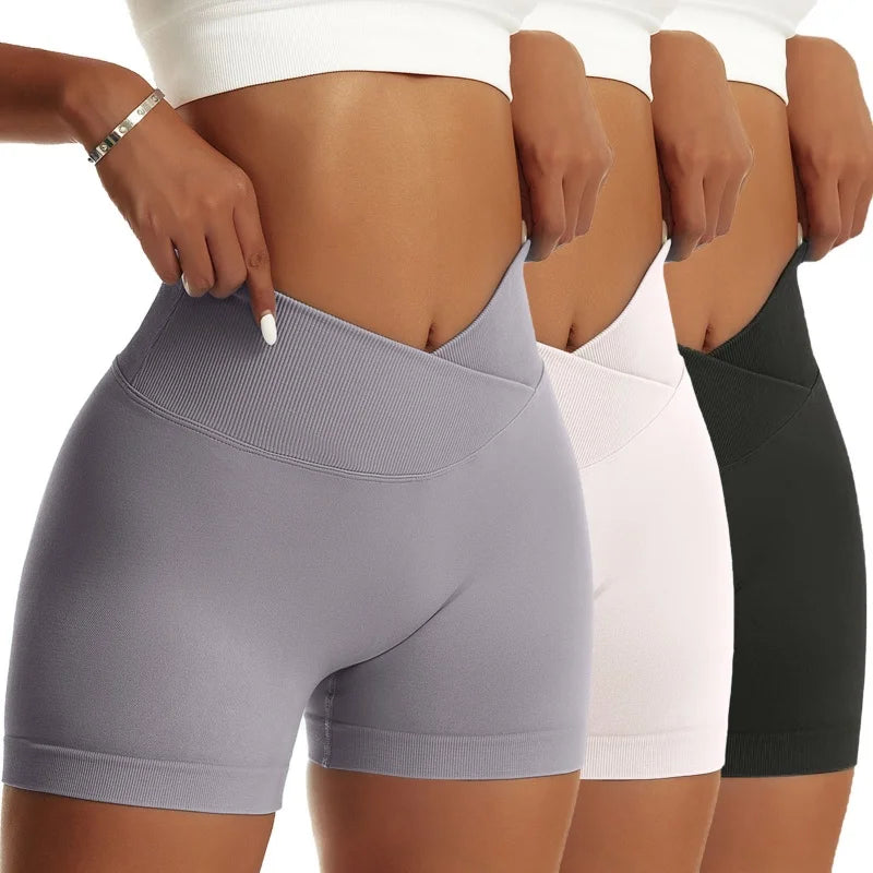 3 Pieces Women Solid Peach Pants Running, Biker, Yoga