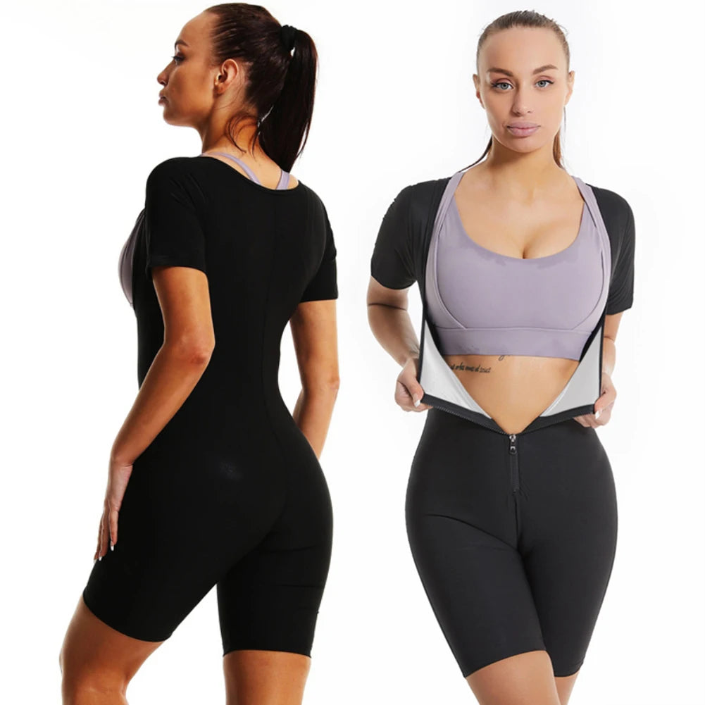 3-in-1 Zipper Body Shaping Sauna Suit For Women,