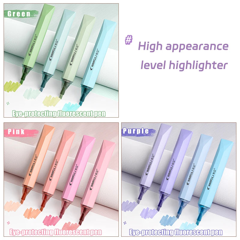 12 colorful highlighters, quick drying, not easy tor smudge