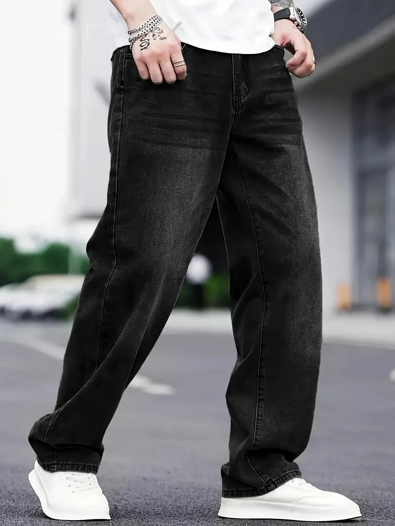 Men's Classic Cotton Blend Jeans - Relaxed Fit,