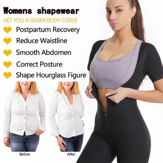 3-in-1 Zipper Body Shaping Sauna Suit For Women,