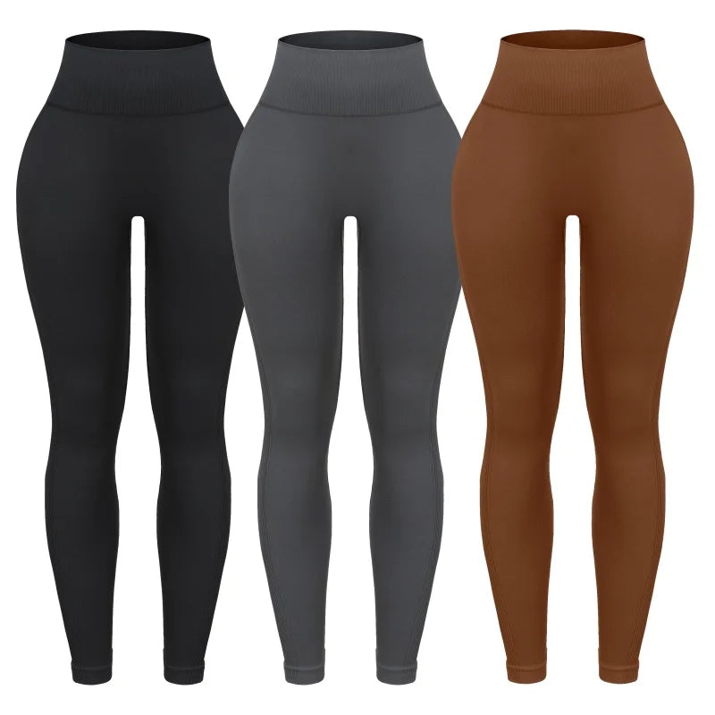 3 Piece Workout Leggings Sets for Women High Waisted