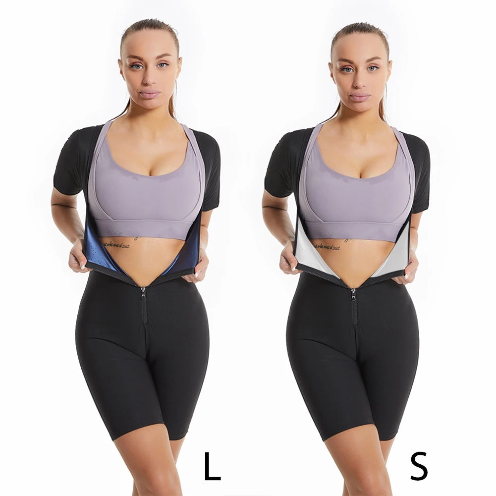 3-in-1 Zipper Body Shaping Sauna Suit For Women,