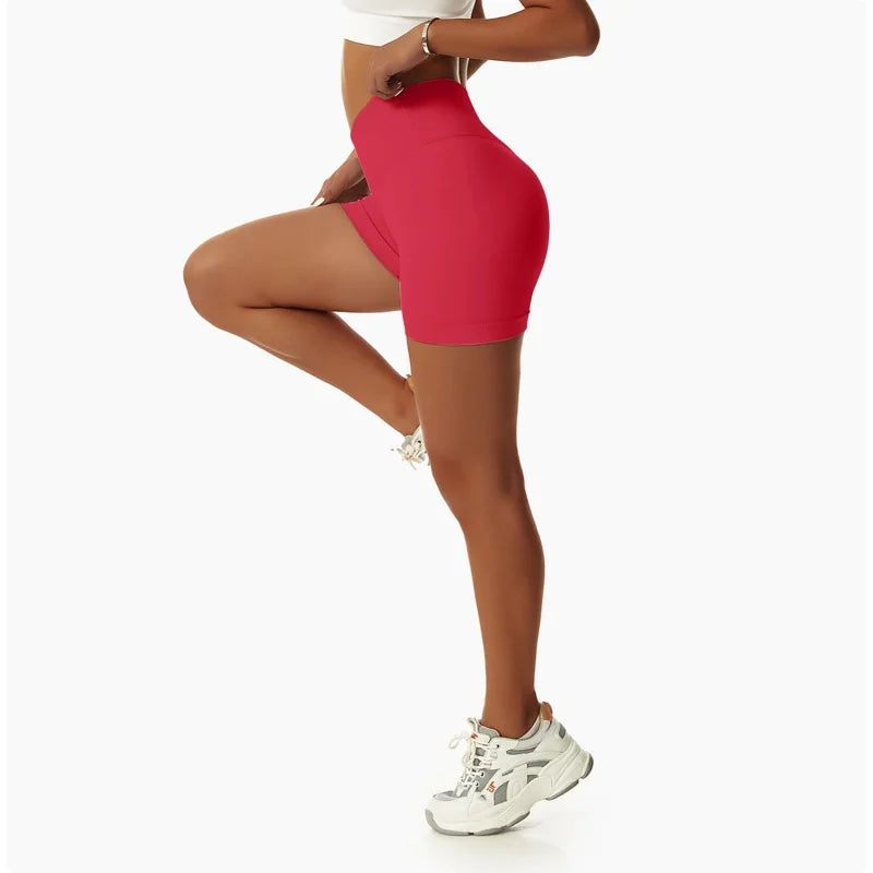 3 Pieces Women Solid Peach Pants Running, Biker, Yoga