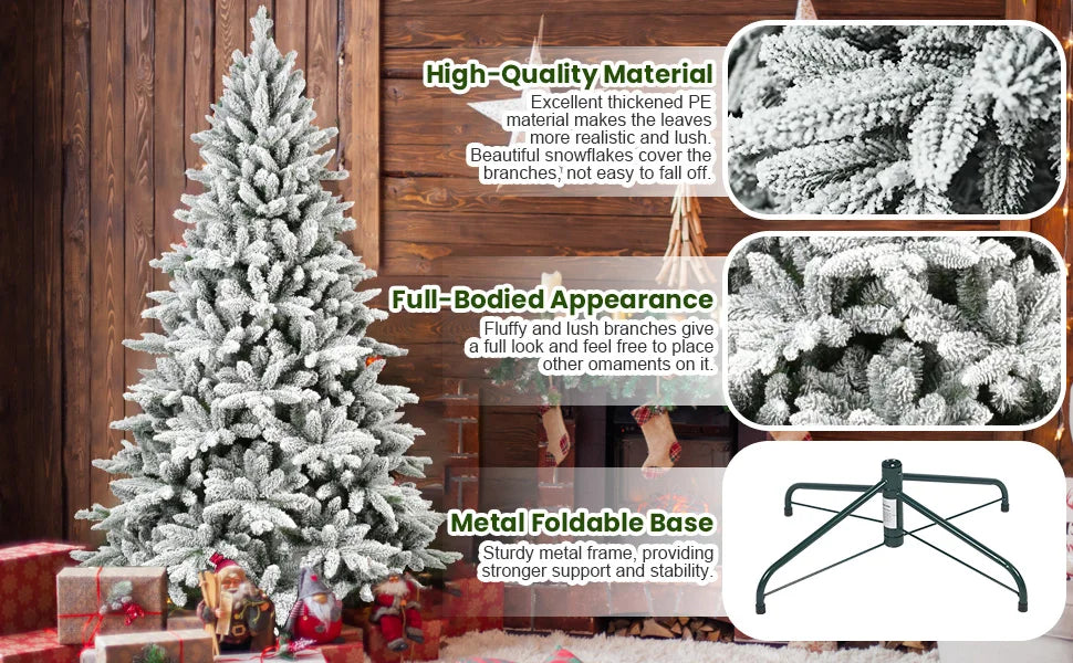 Makeatree Snow Flocked 5FT 6FT 7FT Christmas Tree