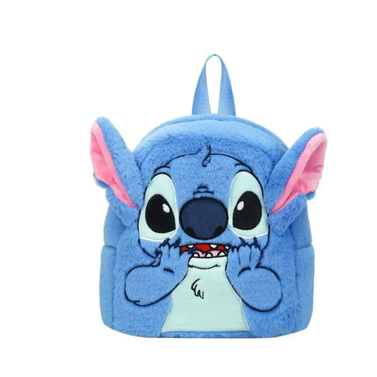 New Plush Backpack Ins Japanese Blue Stitch Funny Cartoon Large-Capacity Student Backpack Kindergarten Bag Child Gift