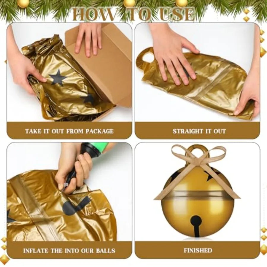 11 Pcs Large Inflatable Christmas Balls with Bows