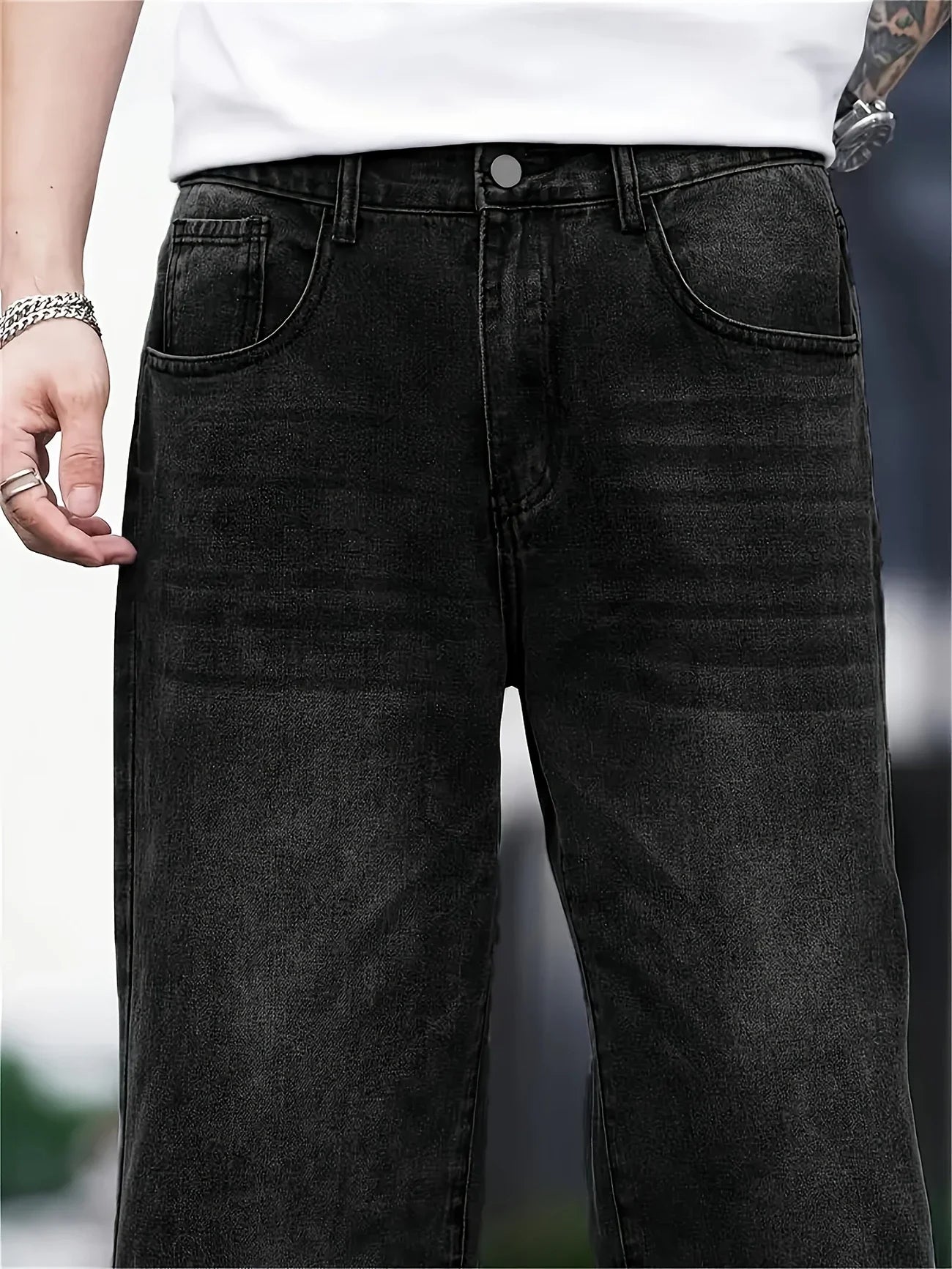 Men's Classic Cotton Blend Jeans - Relaxed Fit,