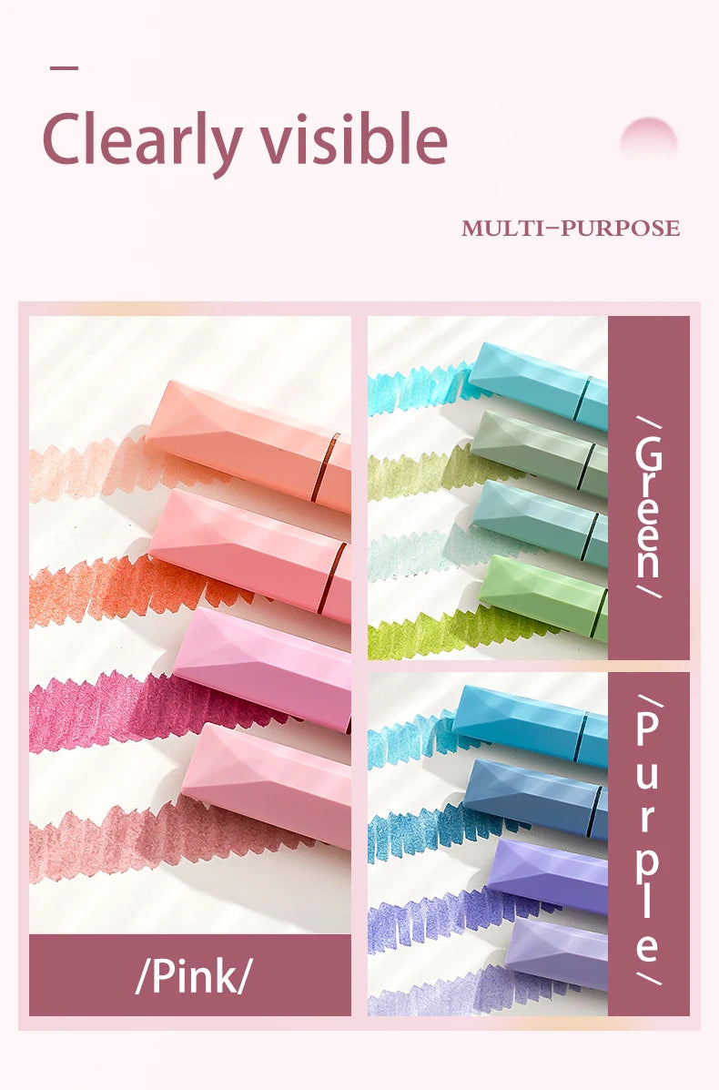 12 colorful highlighters, quick drying, not easy tor smudge
