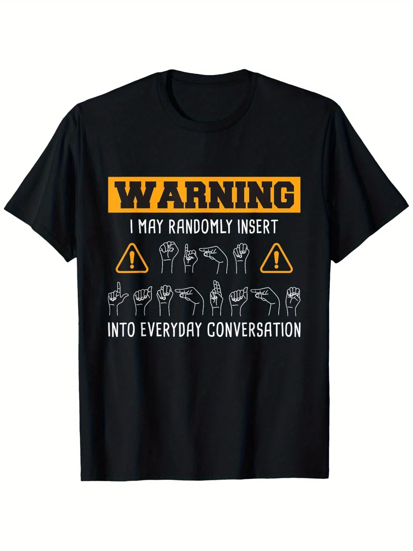 Random Sign Language ASL Interpreter T-Shirt for Men - 100% Cotton,