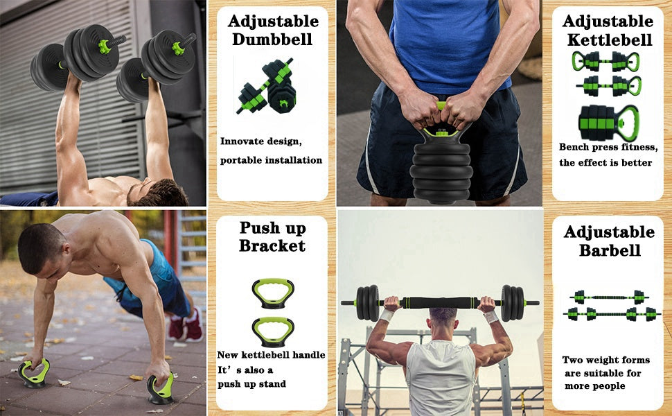 66lbs/88lbs Weight 4 in 1 Adjustable Kettlebell Set Dumbbell Set for GYM Home