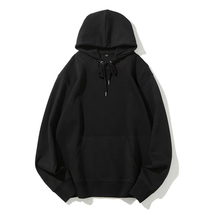 Autumn Winter Oversize Fleece Hoodie Pure Color Sweatshirt