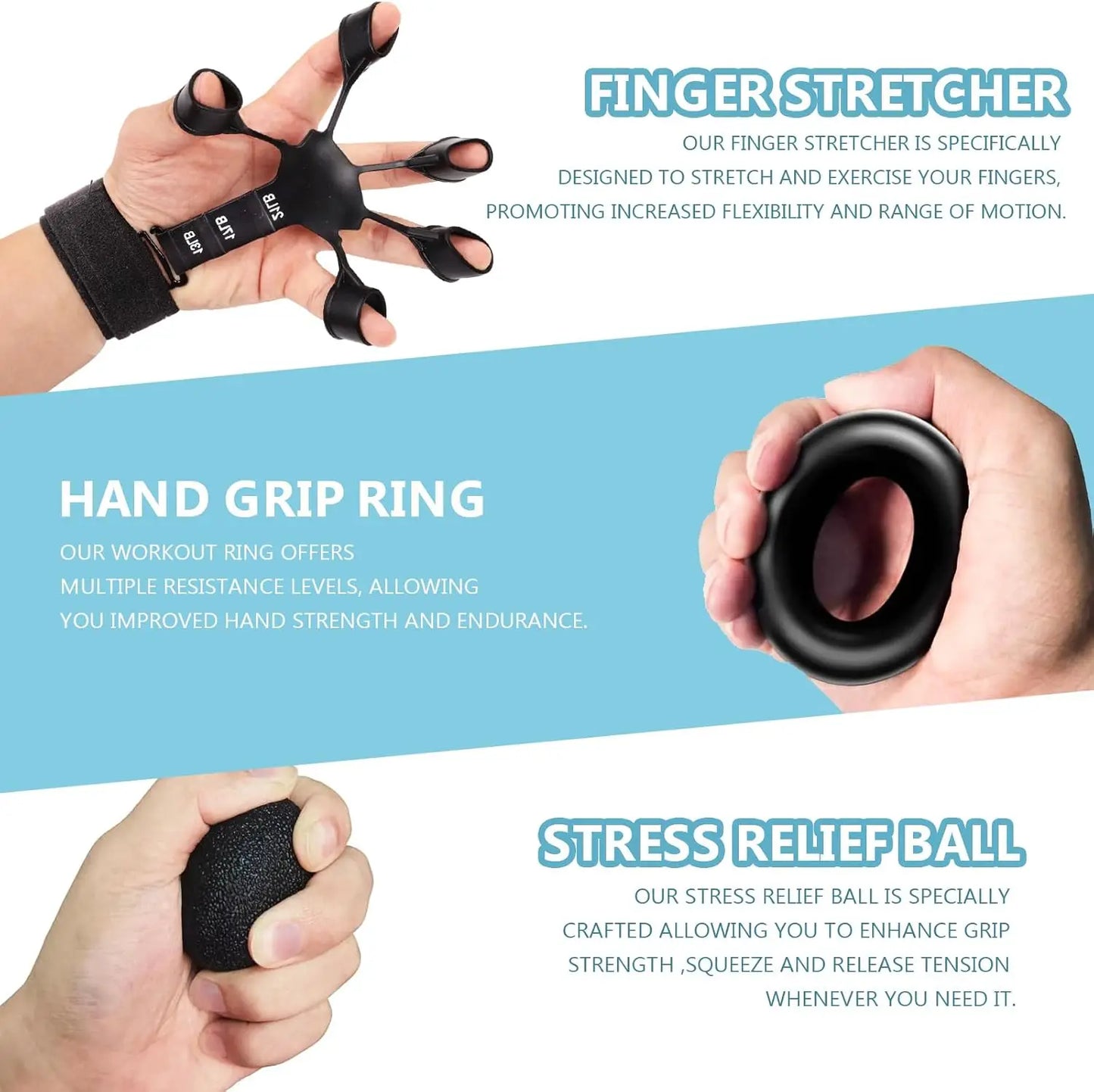 Grip Trainer Kit: Adjustable Hand Gripper,Finger/Hand Exercisers