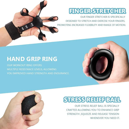 Grip Trainer Kit: Adjustable Hand Gripper,Finger/Hand Exercisers
