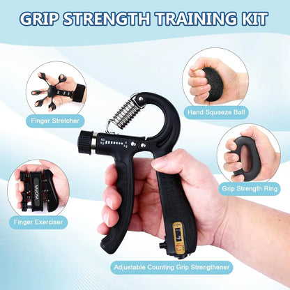Grip Trainer Kit: Adjustable Hand Gripper,Finger/Hand Exercisers
