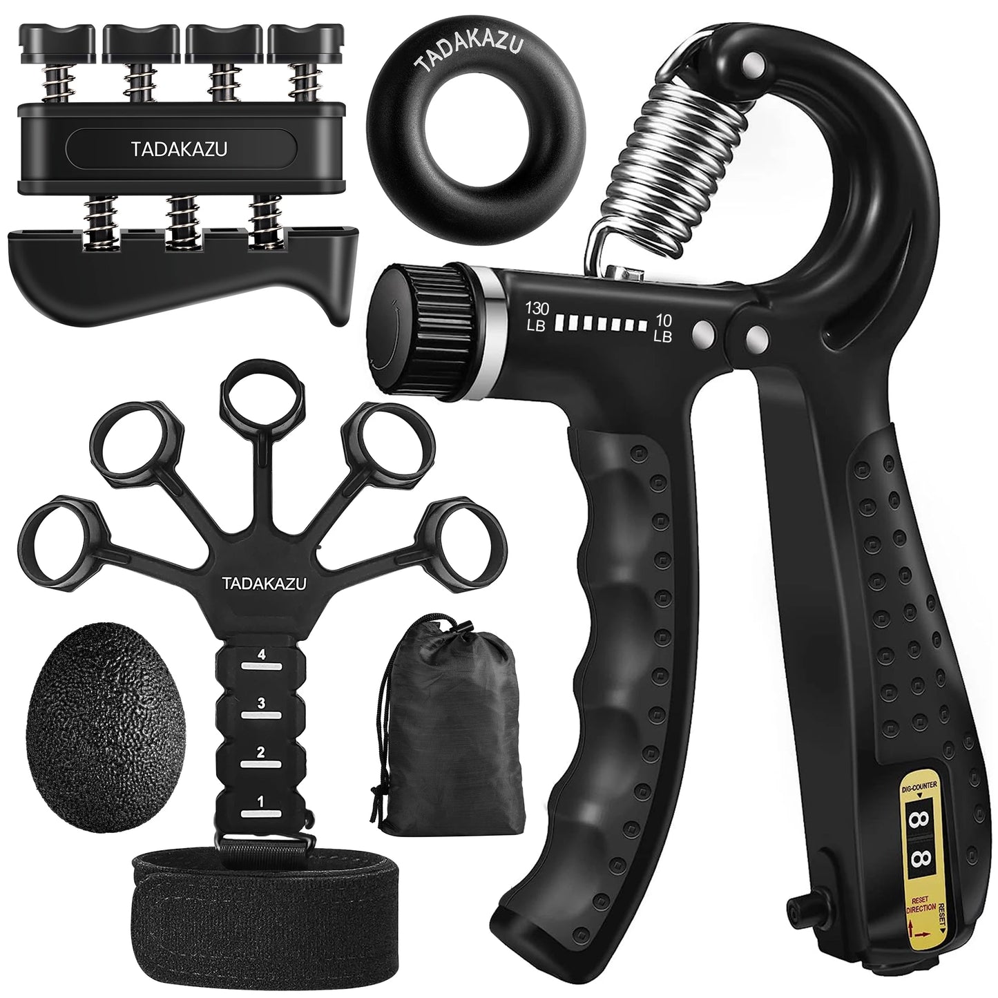 Grip Trainer Kit: Adjustable Hand Gripper,Finger/Hand Exercisers