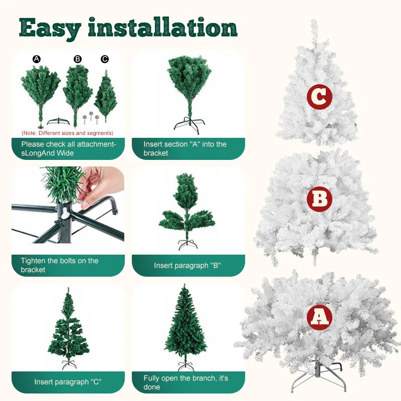 7ft/8ft Artificial Christmas Tree with Snow Flocked