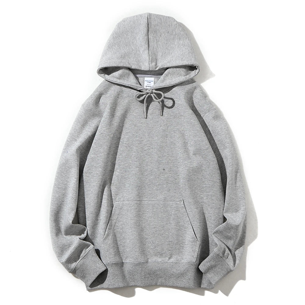 Autumn Winter Oversize Fleece Hoodie Pure Color Sweatshirt