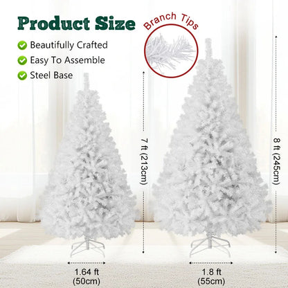 7ft/8ft Artificial Christmas Tree with Snow Flocked