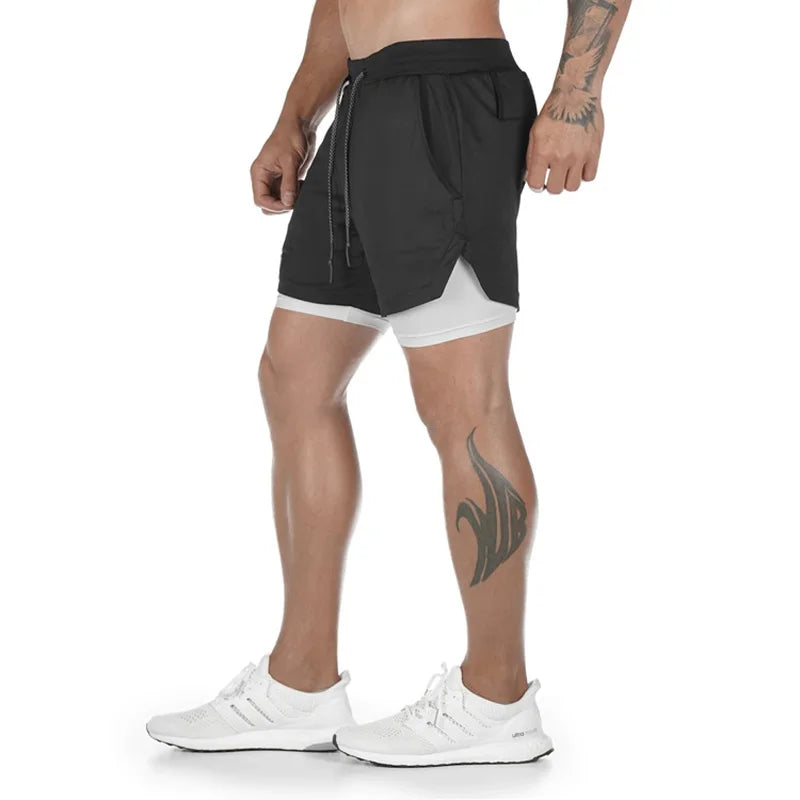 Jogging Sportswear Mens 2 In Quick Drying Running Shorts Workout