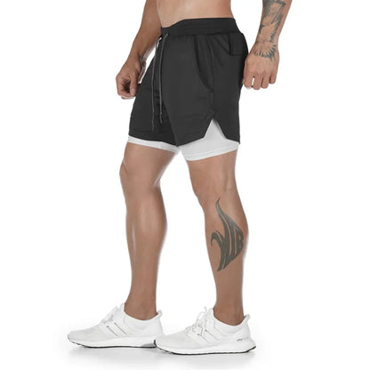 Jogging Sportswear Mens 2 In Quick Drying Running Shorts Workout