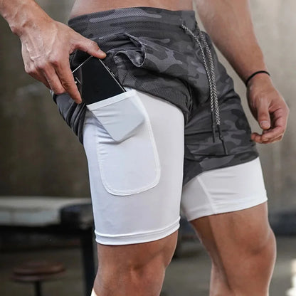 Jogging Sportswear Mens 2 In Quick Drying Running Shorts Workout
