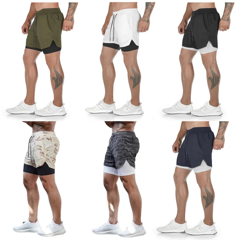 Jogging Sportswear Mens 2 In Quick Drying Running Shorts Workout