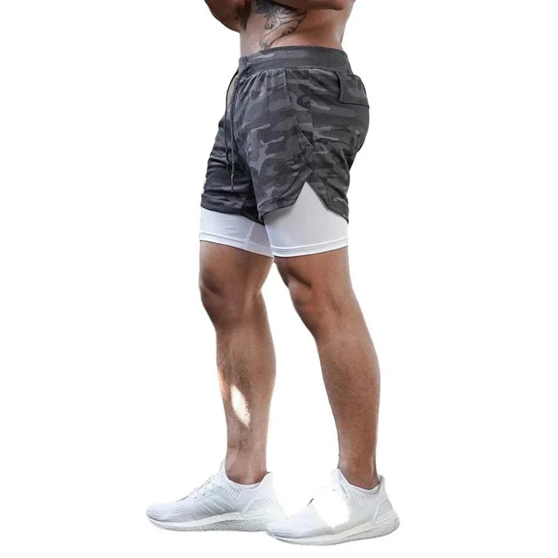 Jogging Sportswear Mens 2 In Quick Drying Running Shorts Workout