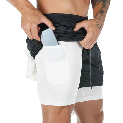 Jogging Sportswear Mens 2 In Quick Drying Running Shorts Workout