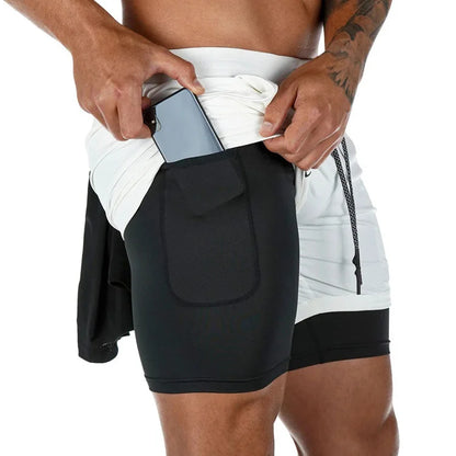 Jogging Sportswear Mens 2 In Quick Drying Running Shorts Workout