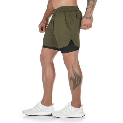 Jogging Sportswear Mens 2 In Quick Drying Running Shorts Workout