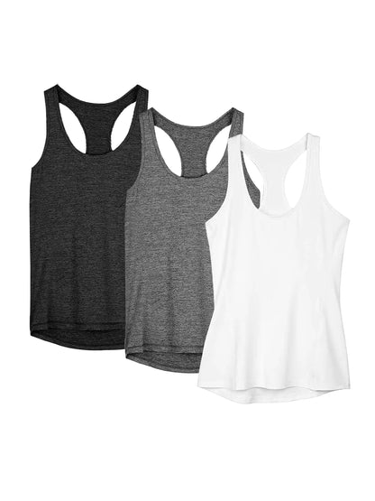 3 Pcs Women Sport tank Tops Loose Tops Quick Dryt