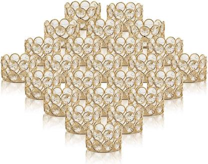24PCS Crystal Gold Votives Candle Holder Elegant Decorative