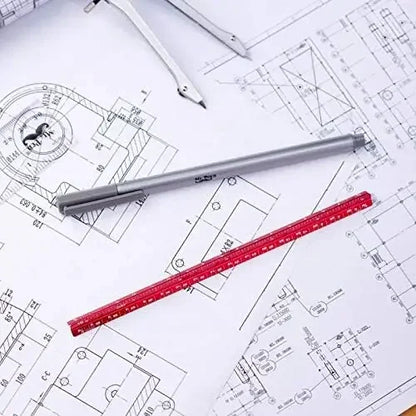 6 Inch, 2 Pack, Pocket Size Ruler, Small Architectural Scale