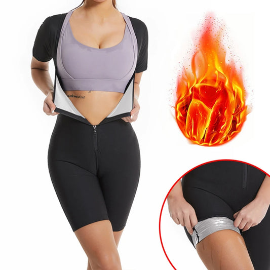 3-in-1 Zipper Body Shaping Sauna Suit For Women,
