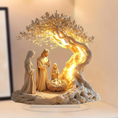 1Pc 2D Nativity Scene Figurine Tabletop Decor Nativity Figurines Set Home Decoration Church Gift
