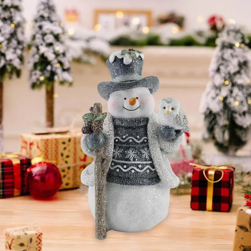 Snowman Figurines Indoor Christmas   Ornaments for Holiday